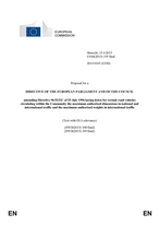 Direttiva Europea che modifica la Direttiva 96/53/EC of 25 July 1996