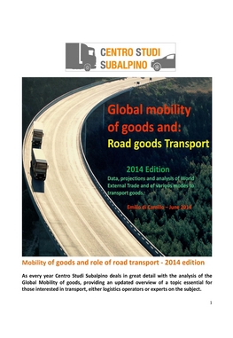 Goods Transport in the world: the role of Road transport - 2014 Edition